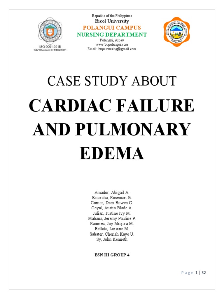 Case Study About: Cardiac Failure and Pulmonary Edema | PDF | Heart ...