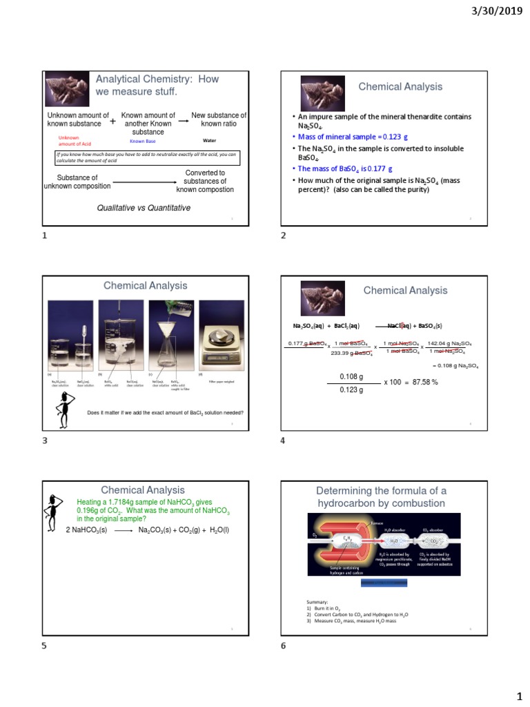 Chemical Analysis and Stoichiometry Guide | PDF | Chemical Substances ...