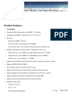 Embedded Multi-Media Card Specification: Product Features