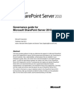 Governance Guide For Microsoft Share Point Server 2010 - SharePtServGovernance