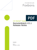 Remotewatch V3.1 Release Notes: I/A Series System