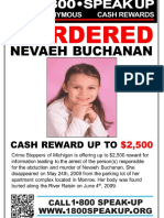 Murdered girl Nevaeh Buchanan reward poster