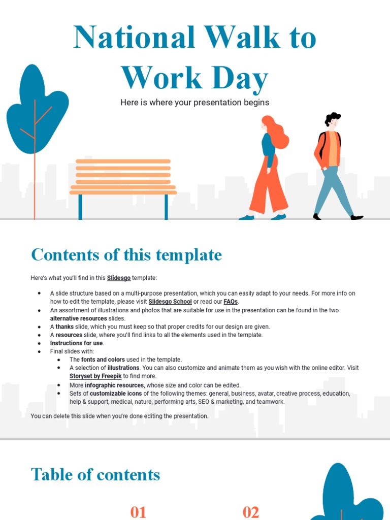 National Walk To Work Day by Slidesgo PDF Saturn