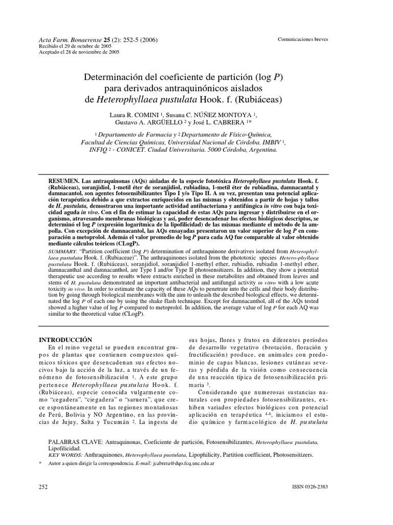 LogP Coeficiente Reparto | PDF | Química | Ciencias fisicas