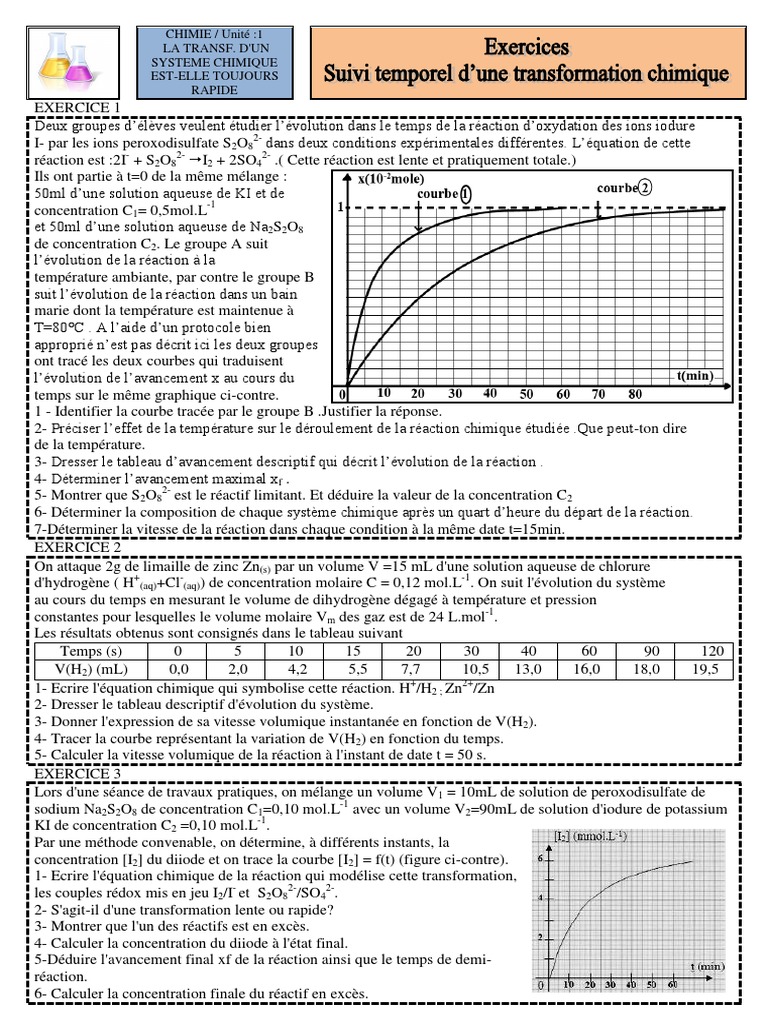Suivi temporel d'une réaction chimique | PDF | Chimie | Réactions chimiques
