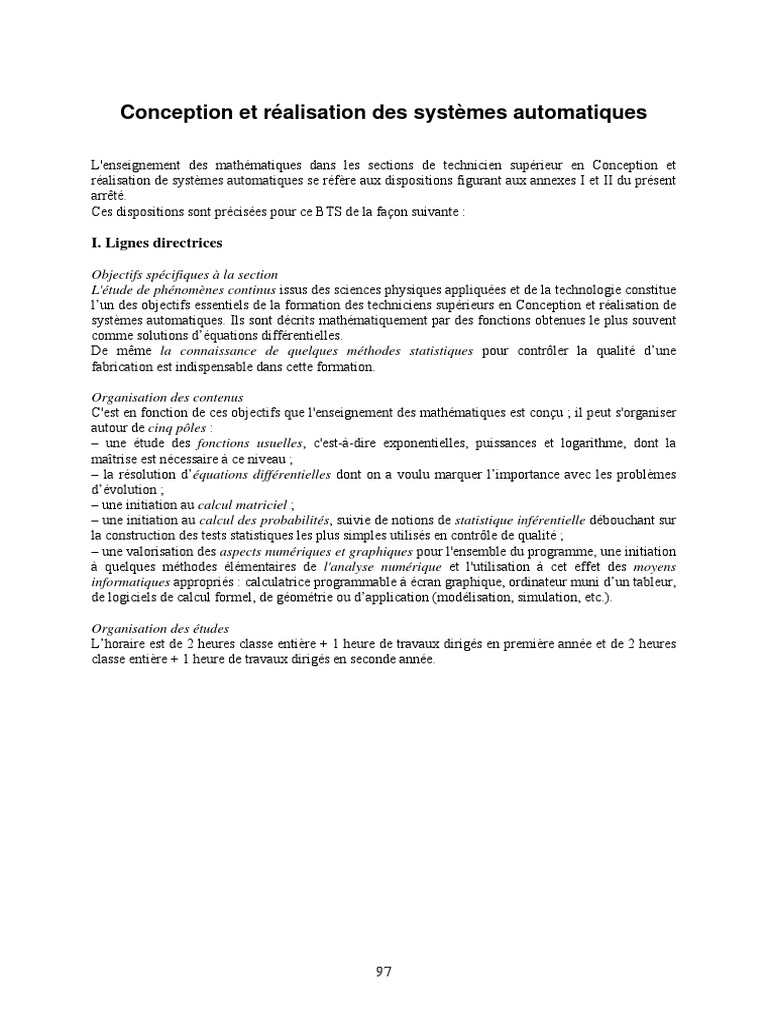Programme Maths BTS CRSA 2023 | PDF | Équations | Fonction exponentielle