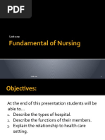 Fundamental of Nursing: Unit One