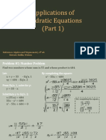 Applications of Quadratic Equation - Part 1
