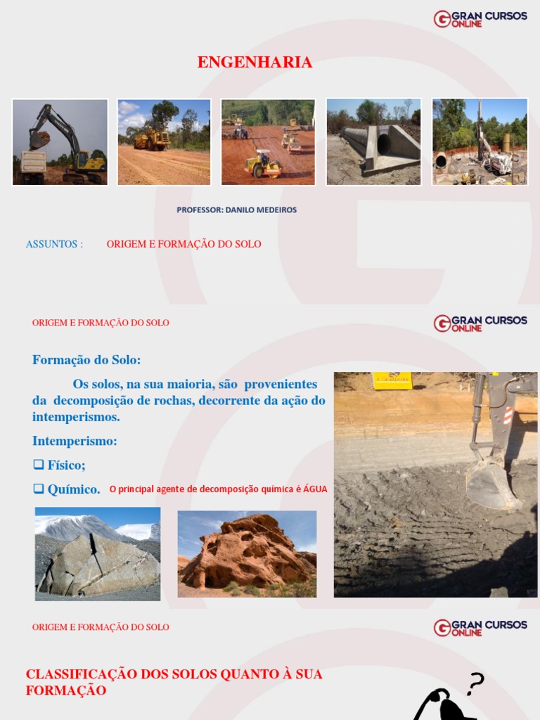 Aula 1 - Origem e Formação Do Solo | PDF | Mecânica dos solos | Solo