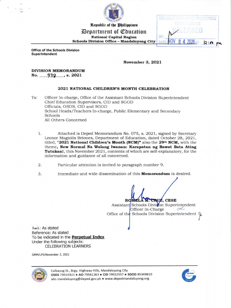 2021 National Children's Month Celebration | PDF | Children's Rights ...