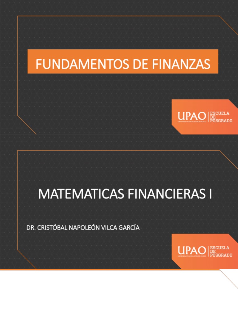 Fundamentos de Finanzas y Matemáticas Financieras | PDF | Interés ...