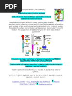 Equations Needed Full Answers and Working Redox Reaction Theory Qualitative Analysis