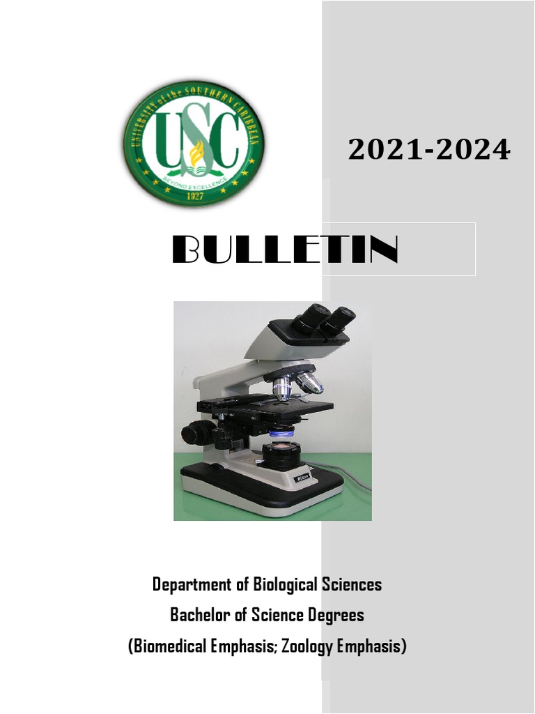Bulletin Department of Biological Sciences Bachelor of Science Degrees (Biomedical Emphasis