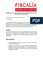 Informe de La Oficina de Archivo Fiscalía General de La Nación Seccional Popayán