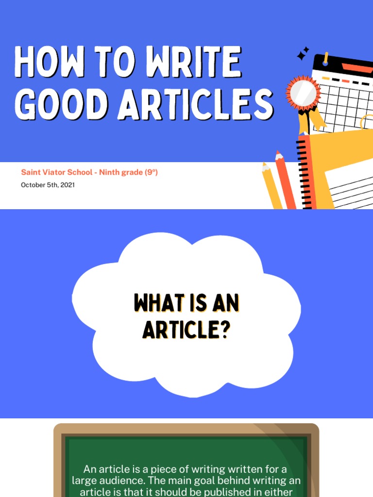 How To Write Good Articles PDF