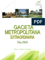 Gaceta Metropolitana Extraordinaria No064