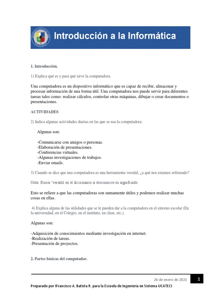 Componentes y Funciones de la Computadora | PDF | Hardware de la ...