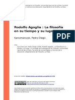 Karczmarczyk, Pedro Diego (2008) - Rodolfo Agoglia La Filosofía en Su Tiempo y Su Lugar