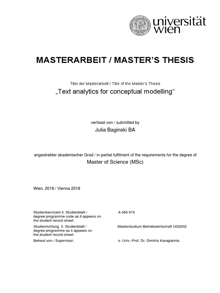 Masterarbeit / Master'S Thesis Text Analytics For Conceptual Modelling