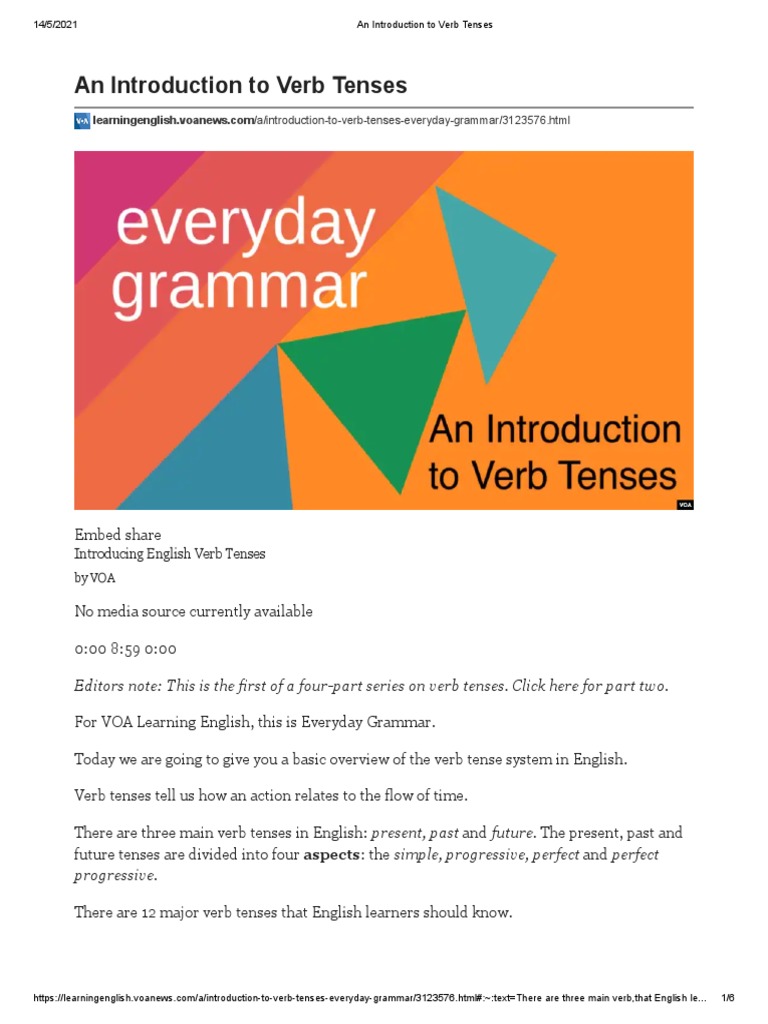 Overview of English Verb Tenses | PDF | Grammatical Tense | Verb