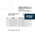 ORDEN DE COMPRA Nro. 013