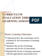Lesson 2:: Curriculum Evaluation Through Learning Assessment