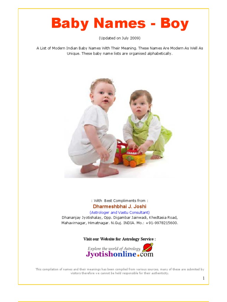 Baby Names Boy Dharmeshbhai J Joshi Shiva Krishna