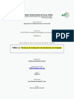 Técnicas de Evaluación de Decisiones de Remplazo