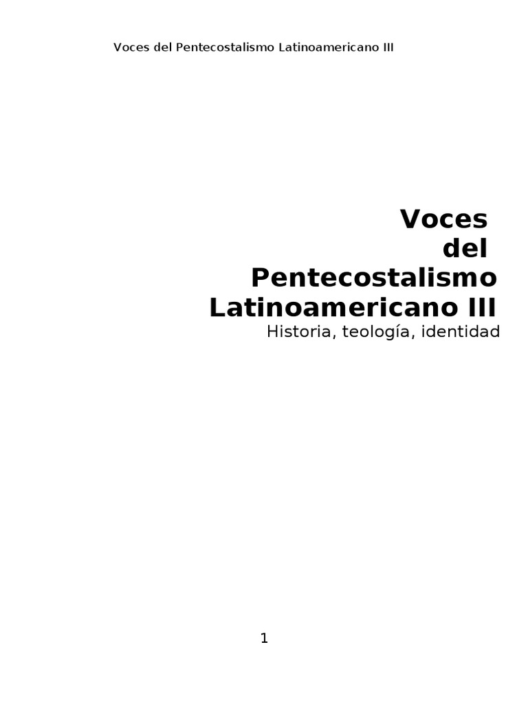 Historia y Teología del Pentecostalismo | PDF | Bautismo Con El ...