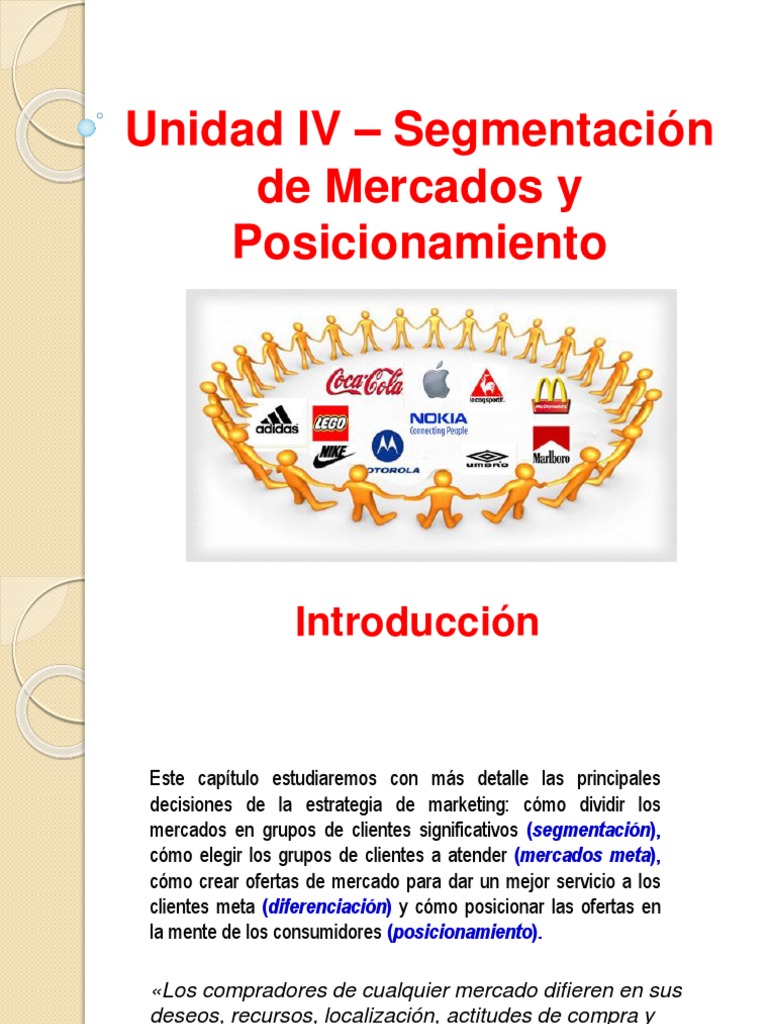 Segmentación y Posicionamiento de Mercados | PDF | Marketing | Mercado ...