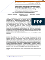 Perancangan Model Kualitas Pelayanan Puskesmas Dengan Metode Importance Performance Analysis (Ipa) Dan Quality Function Deployment (QFD)