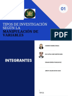 Tipos de Investigación Según La Manipulación de Variables