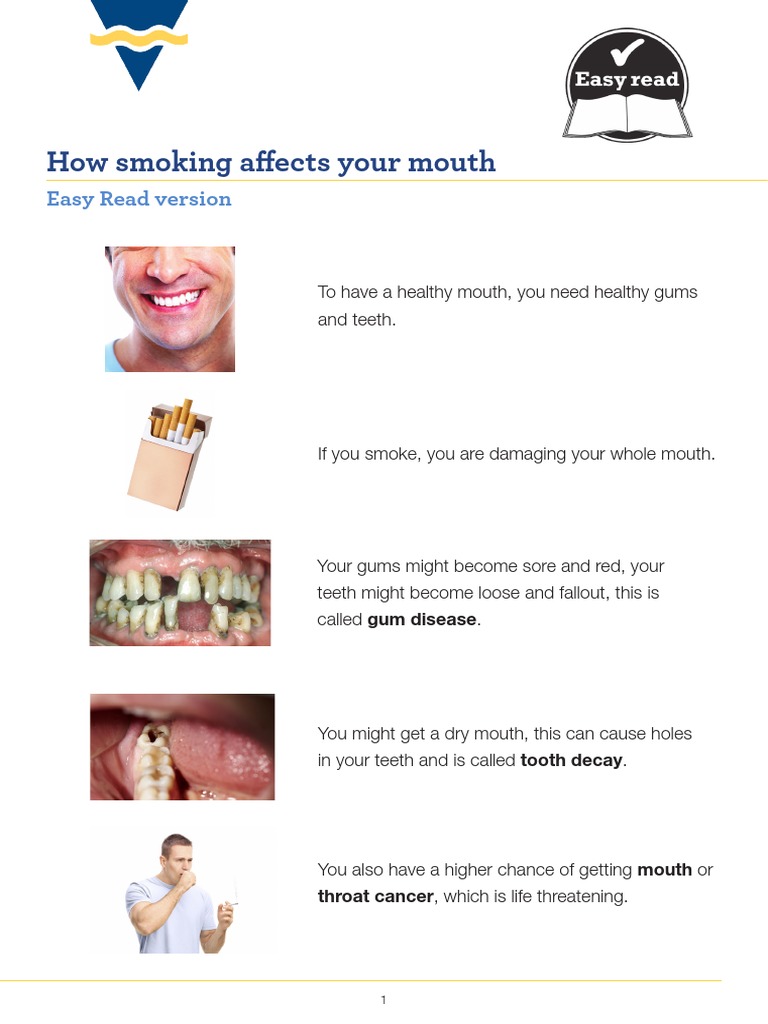 How smoking affects your mouth and oral health | PDF | Head And Neck ...