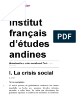 Globalización y Crisis Social en El Perú - I. La Crisis Social - Institut Français d’Études Andines