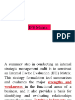 IFE Matrix & EFE Matrix Summary