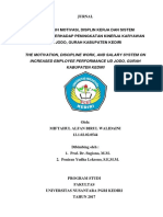 The Motivation, Discipline Work, and Salary System On Increased Employee Performance Ud Jodo, Gurah Kabupaten Kediri