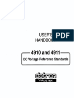 Datron 4910 4911 Voltage Reference Standard Users Handbook