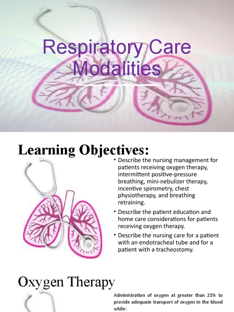 Respiratory Care Modalities PDF Hypoxia (Medical) Lung