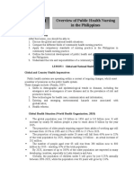 Overview of Public Health Nursing in The Philippines: Learning Objectives