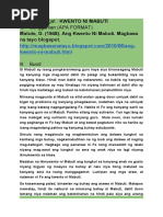 Pagsusuri Sa Akdang - Ang Kuwento Ni Mabuti | PDF