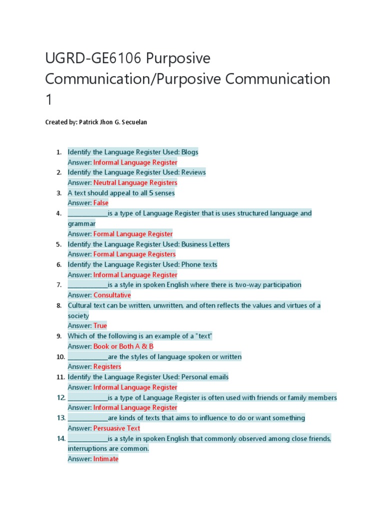 Understanding Language Registers in English | PDF | English Language ...