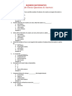 Multiple Choice Questions & Answers: Business Mathematics