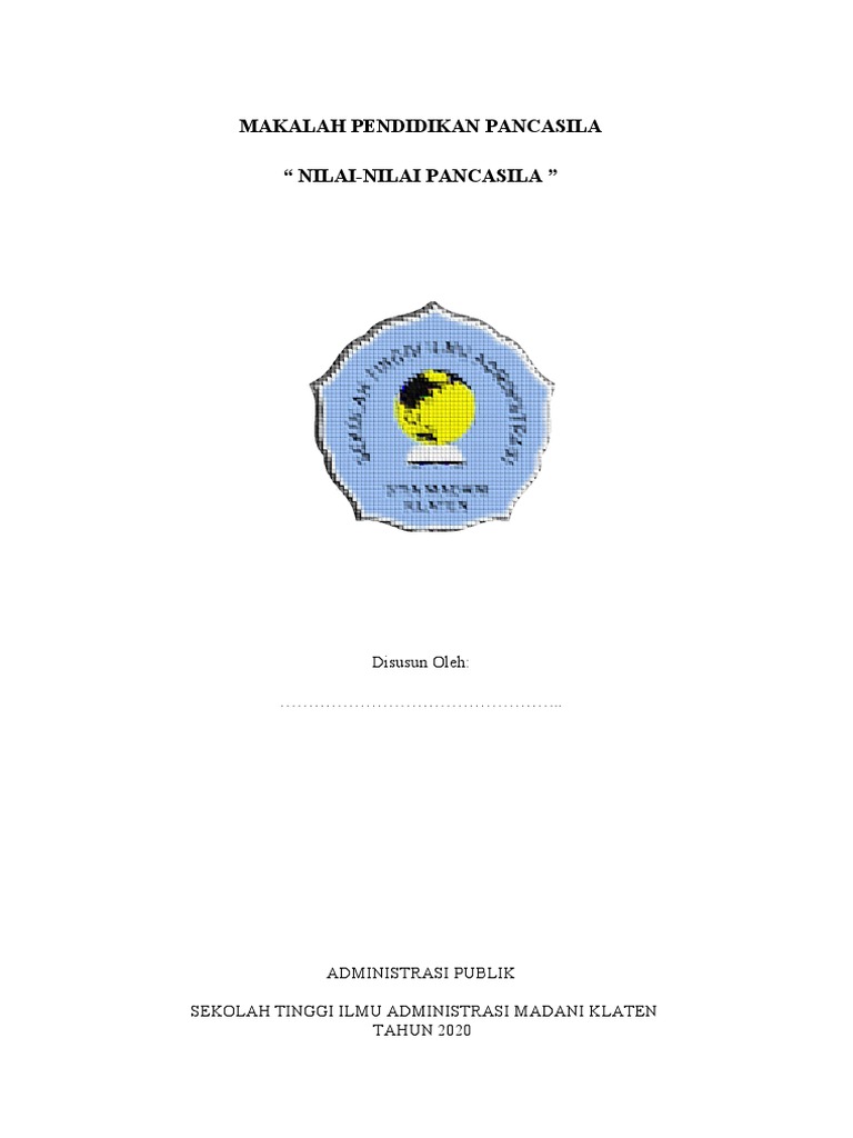 Makalah Nilai Nilai Pancasila Pdf