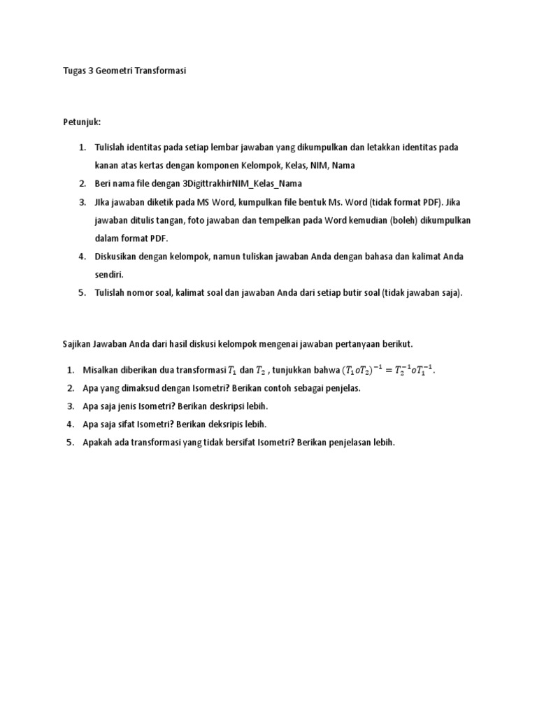 Isometri Dalam Geometri Transformasi Pdf