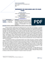 The Analyses of Reference in Discourse and Its Main Types: Vol. 2 No. 4, April 2021, ISSN: 2660-5562