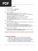 Instructions For Tenants:: 6. Delete Instructions and Examples Before You Send The Letter