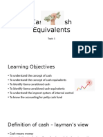 Cash & Cash Equivalents: Topic 1