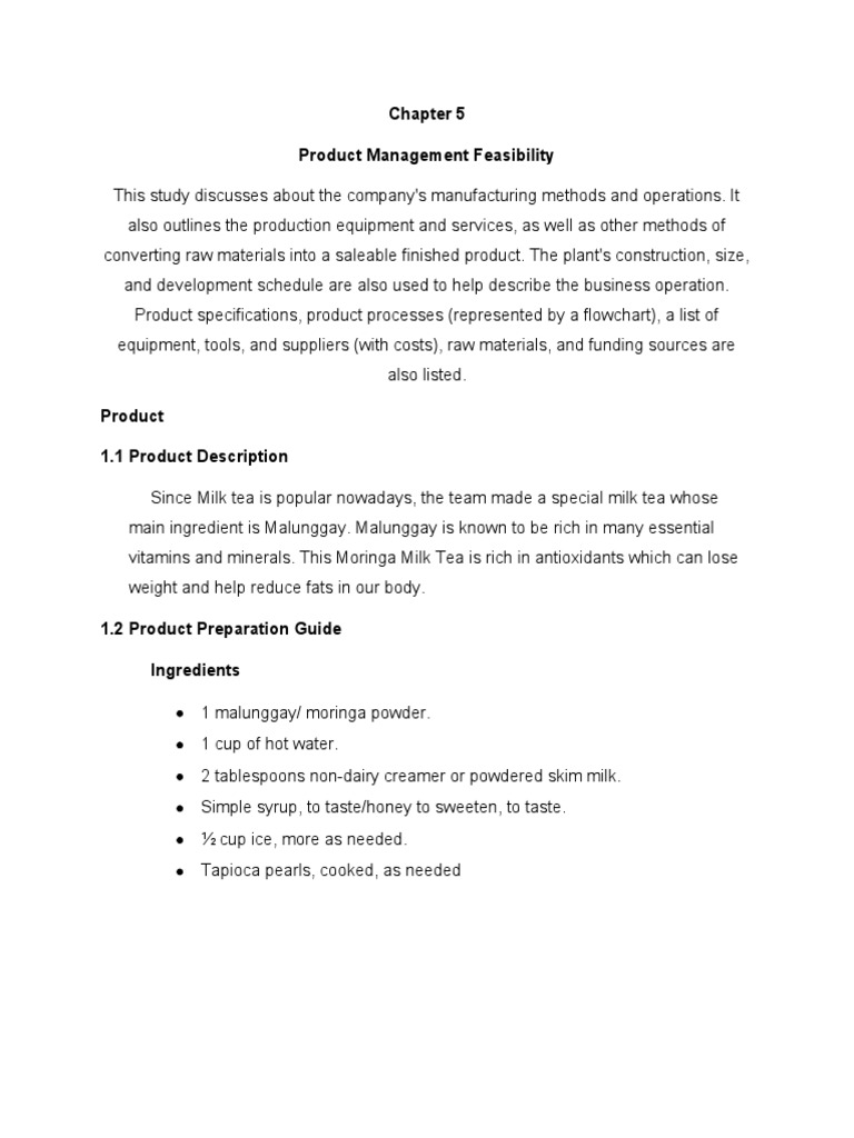 Product Management Feasibility | PDF | Milk | Tea