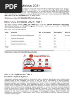 SSC CGL Syllabus 2021