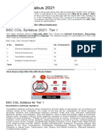 SSC CGL Syllabus 2021